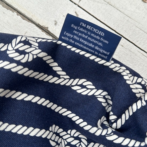 Nautical Themed Rope Pattern Canvas Beach Tote - Picture 6 of 6